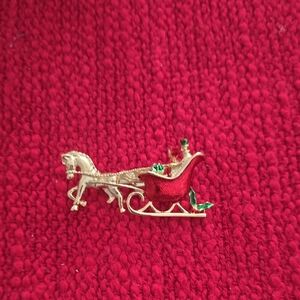 Gerrys Gold and Red Sleigh Brooch